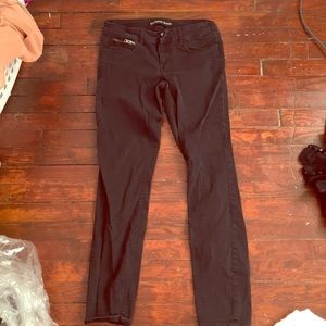 Black low rise skinny Express jeans